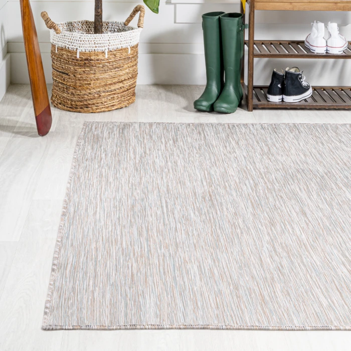 Ethan Modern Flatweave Solid Gray 8 ft. x 10 ft. Indoor/Outdoor Area Rug