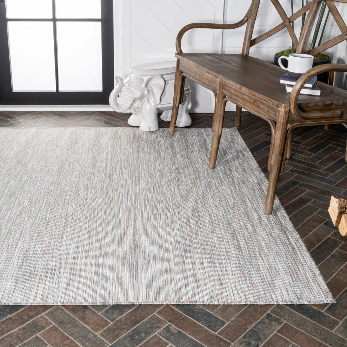 Ethan Modern Flatweave Solid Gray 8 ft. x 10 ft. Indoor/Outdoor Area Rug