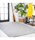 Ethan Modern Flatweave Solid Gray 3 ft. x 5 ft. Indoor/Outdoor Area Rug