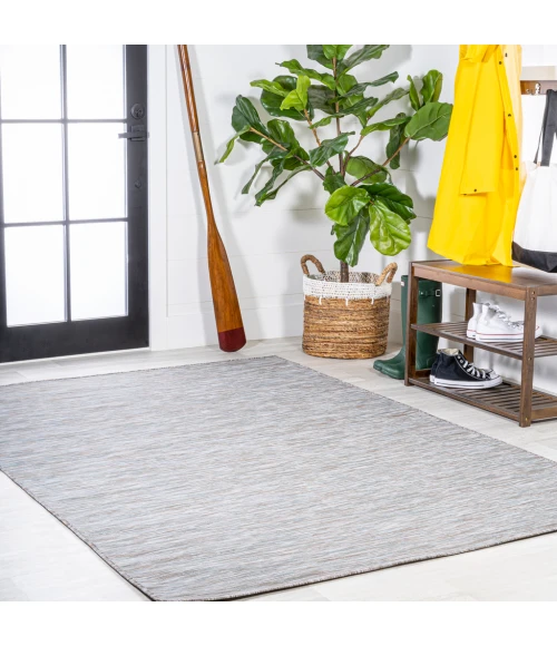 Ethan Modern Flatweave Solid Gray 3 ft. x 5 ft. Indoor/Outdoor Area Rug