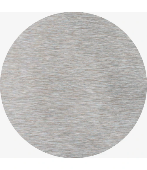 Ethan Modern Flatweave Solid Gray 6' Round Indoor/Outdoor Area Rug