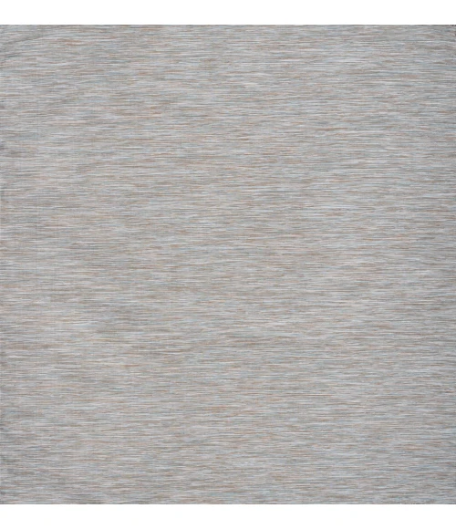 Ethan Modern Flatweave Solid Gray 6' Square Indoor/Outdoor Area Rug