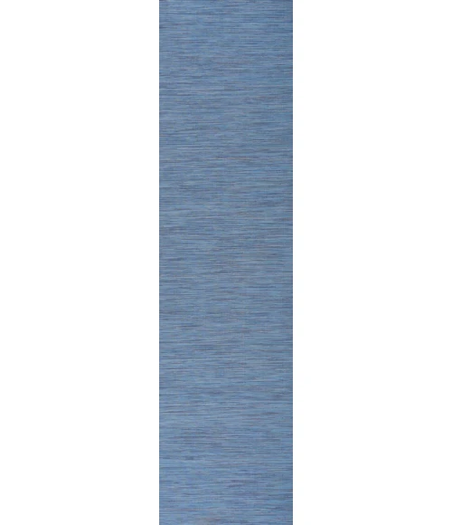 Ethan Modern Flatweave Solid Blue 2 ft. x 8 ft. Indoor/Outdoor Runner Rug