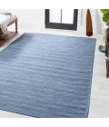 Ethan Modern Flatweave Solid Blue 4 ft. x 6 ft. Indoor/Outdoor Area Rug