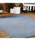 Ethan Modern Flatweave Solid Blue 4 ft. x 6 ft. Indoor/Outdoor Area Rug