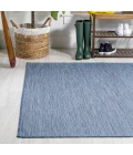 Ethan Modern Flatweave Solid Blue 4 ft. x 6 ft. Indoor/Outdoor Area Rug