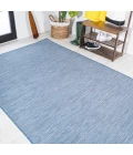 Ethan Modern Flatweave Solid Blue 4 ft. x 6 ft. Indoor/Outdoor Area Rug