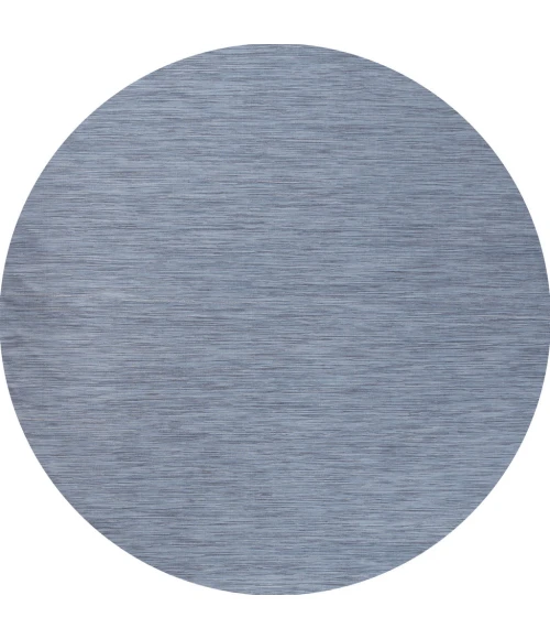 Ethan Modern Flatweave Solid Blue 6' Round Indoor/Outdoor Area Rug