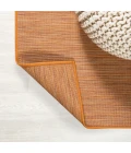 Ethan Modern Flatweave Solid Orange 6' Square Indoor/Outdoor Area Rug