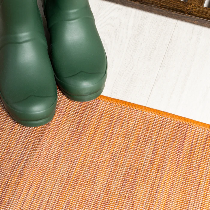Ethan Modern Flatweave Solid Orange 2 ft. x 8 ft. Indoor/Outdoor Runner Rug