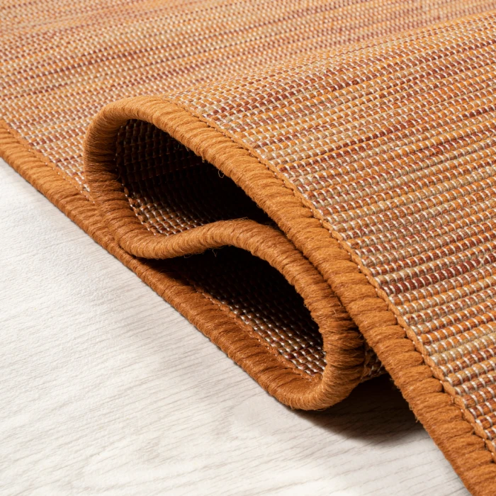 Ethan Modern Flatweave Solid Orange 2 ft. x 8 ft. Indoor/Outdoor Runner Rug
