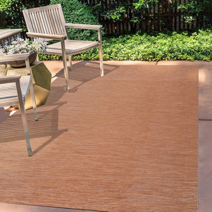 Ethan Modern Flatweave Solid Orange 4 ft. x 6 ft. Indoor/Outdoor Area Rug