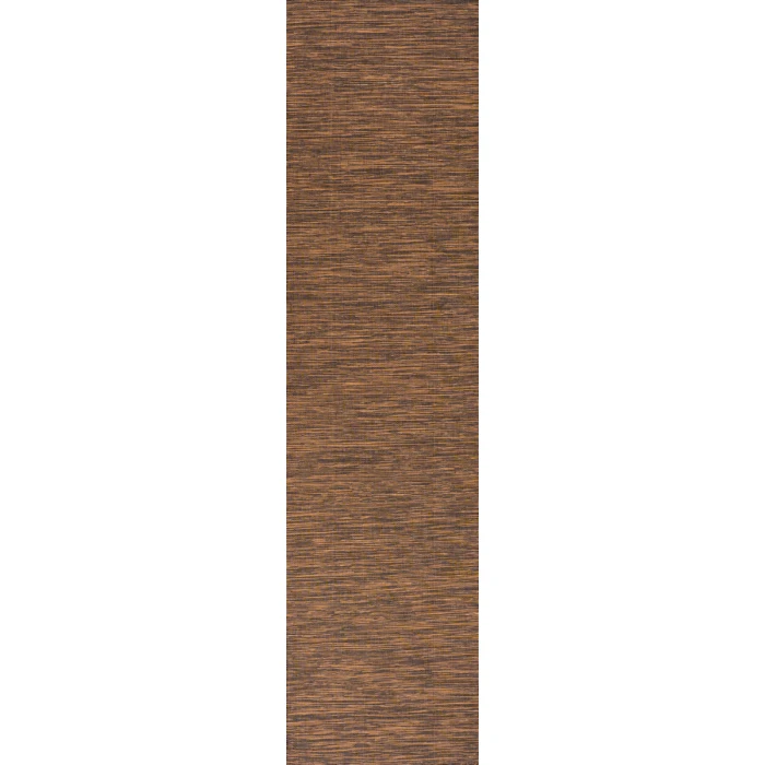 Ethan Modern Flatweave Solid Brown 2 ft. x 8 ft. Indoor/Outdoor Runner Rug