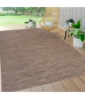 Ethan Modern Flatweave Solid Brown 9 ft. x 12 ft. Indoor/Outdoor Area Rug