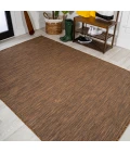 Ethan Modern Flatweave Solid Brown 9 ft. x 12 ft. Indoor/Outdoor Area Rug