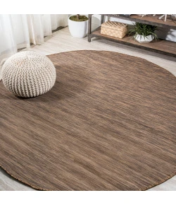 Jonathany Tuscan Sun Collection TSN100D Brown Area Rug 6 ft. 7 in. X 6 ft. 7 in. Round