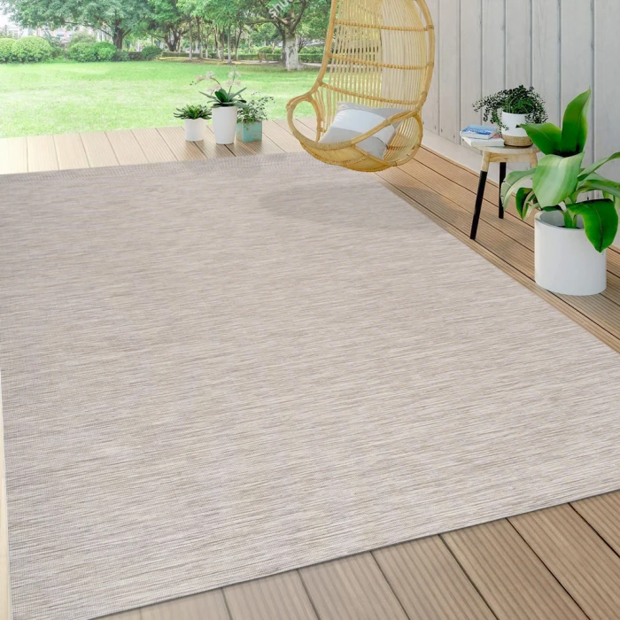 Ethan Modern Flatweave Solid Light Gray 3 ft. x 5 ft. Indoor/Outdoor Area Rug