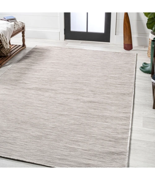 Ethan Modern Flatweave Solid Light Gray 3 ft. x 5 ft. Indoor/Outdoor Area Rug