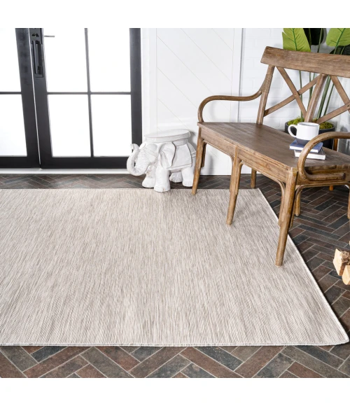 Ethan Modern Flatweave Solid Light Gray 3 ft. x 5 ft. Indoor/Outdoor Area Rug