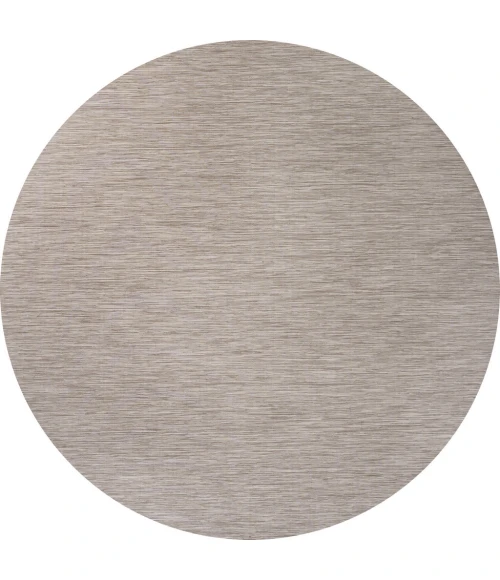 Ethan Modern Flatweave Solid Light Gray 6' Round Indoor/Outdoor Area Rug