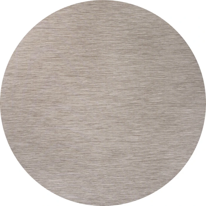 Ethan Modern Flatweave Solid Light Gray 6' Round Indoor/Outdoor Area Rug