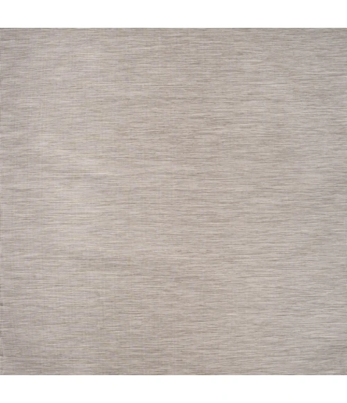 Ethan Modern Flatweave Solid Light Gray 6' Square Indoor/Outdoor Area Rug