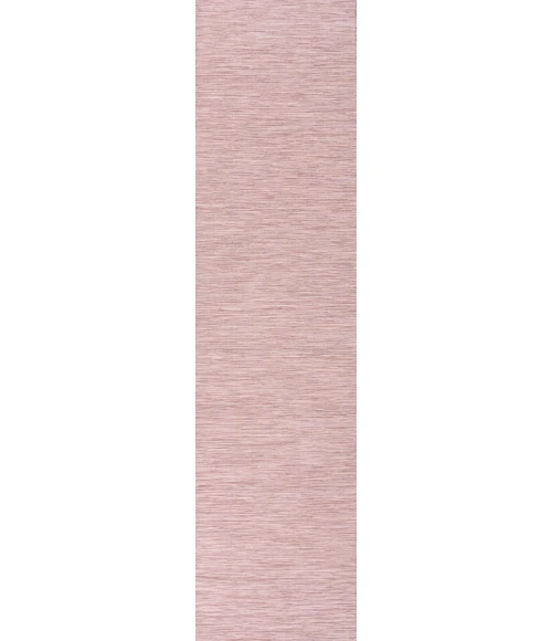 Ethan Modern Flatweave Solid Pink 2 ft. x 8 ft. Indoor/Outdoor Runner Rug
