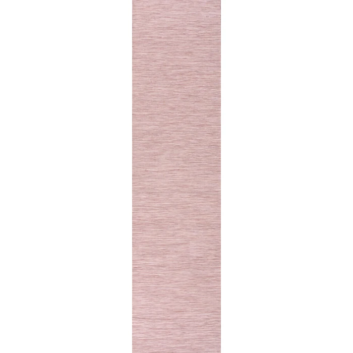 Ethan Modern Flatweave Solid Pink 2 ft. x 8 ft. Indoor/Outdoor Runner Rug