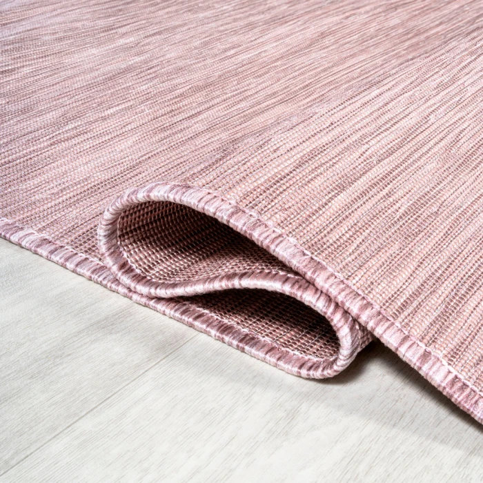 Ethan Modern Flatweave Solid Pink 2 ft. x 8 ft. Indoor/Outdoor Runner Rug