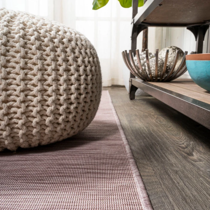 Ethan Modern Flatweave Solid Pink 2 ft. x 8 ft. Indoor/Outdoor Runner Rug