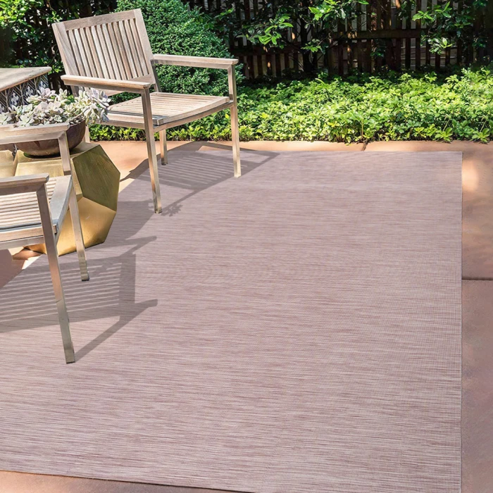 Ethan Modern Flatweave Solid Pink 8 ft. x 10 ft. Indoor/Outdoor Area Rug