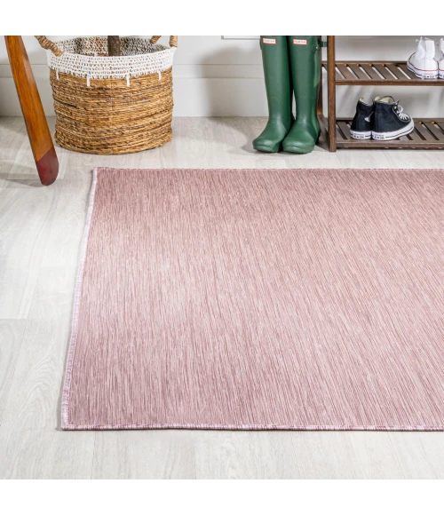 Ethan Modern Flatweave Solid Pink 3 ft. x 5 ft. Indoor/Outdoor Area Rug
