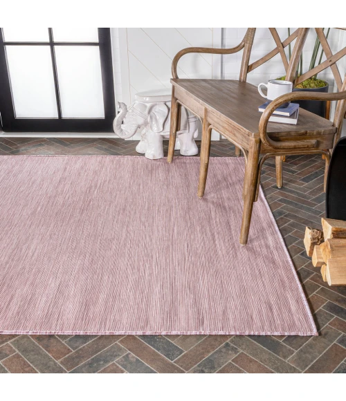 Ethan Modern Flatweave Solid Pink 3 ft. x 5 ft. Indoor/Outdoor Area Rug