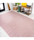Ethan Modern Flatweave Solid Pink 3 ft. x 5 ft. Indoor/Outdoor Area Rug