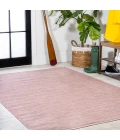 Ethan Modern Flatweave Solid Pink 3 ft. x 5 ft. Indoor/Outdoor Area Rug