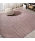 Ethan Modern Flatweave Solid Pink 6' Square Indoor/Outdoor Area Rug