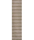 Bo Modern Farmhouse Wide Stripe Brown/Natural 2 ft. x 8 ft. Indoor/Outdoor Runner Rug