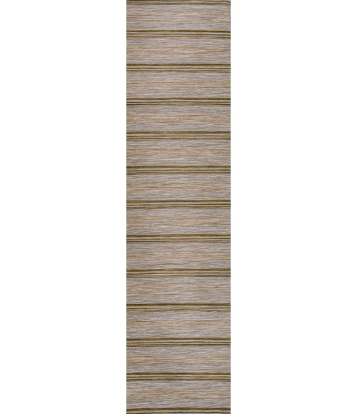 Bo Modern Farmhouse Wide Stripe Brown/Natural 2 ft. x 8 ft. Indoor/Outdoor Runner Rug