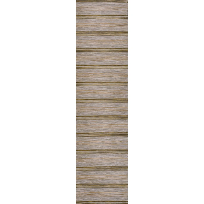 Bo Modern Farmhouse Wide Stripe Brown/Natural 2 ft. x 8 ft. Indoor/Outdoor Runner Rug