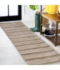 Bo Modern Farmhouse Wide Stripe Brown/Natural 2 ft. x 8 ft. Indoor/Outdoor Runner Rug