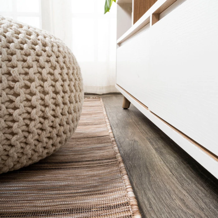 Bo Modern Farmhouse Wide Stripe Brown/Natural 2 ft. x 8 ft. Indoor/Outdoor Runner Rug