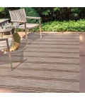 Bo Modern Farmhouse Wide Stripe Brown/Natural 8 ft. x 10 ft. Indoor/Outdoor Area Rug