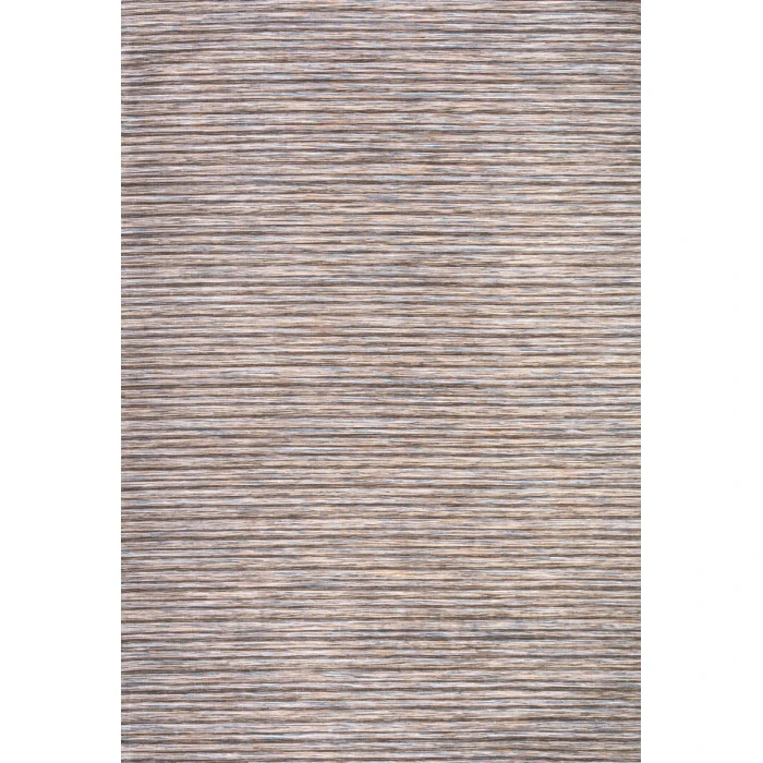 Finn Modern Farmhouse Pinstripe Dark Gray/Blue 9 ft. x 12 ft. Indoor/Outdoor Area Rug