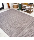 Finn Modern Farmhouse Pinstripe Dark Gray/Blue 4 ft. x 6 ft. Indoor/Outdoor Area Rug