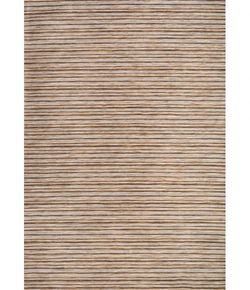 Finn Modern Farmhouse Pinstripe Brown/Natural 9 ft. x 12 ft. Indoor/Outdoor Area Rug