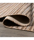 Finn Modern Farmhouse Pinstripe Brown/Natural 6' Square Indoor/Outdoor Area Rug