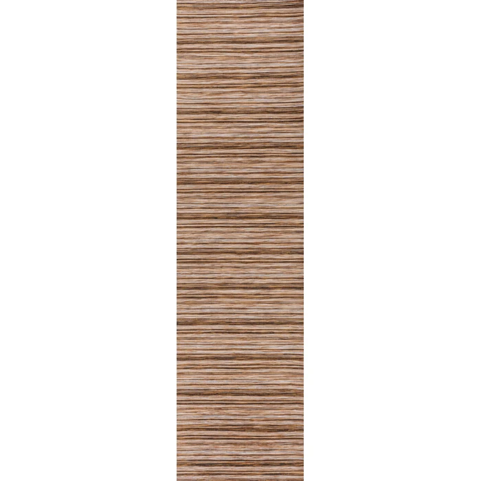 Finn Modern Farmhouse Pinstripe Natural/Brown 2 ft. x 8 ft. Indoor/Outdoor Runner Rug