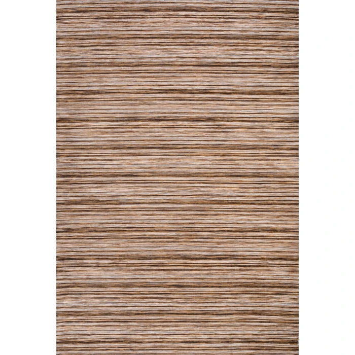 Finn Modern Farmhouse Pinstripe Natural/Brown 3 ft. x 5 ft. Indoor/Outdoor Area Rug