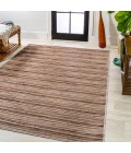 Finn Modern Farmhouse Pinstripe Natural/Brown 3 ft. x 5 ft. Indoor/Outdoor Area Rug