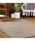 Finn Modern Farmhouse Pinstripe Natural/Brown 3 ft. x 5 ft. Indoor/Outdoor Area Rug